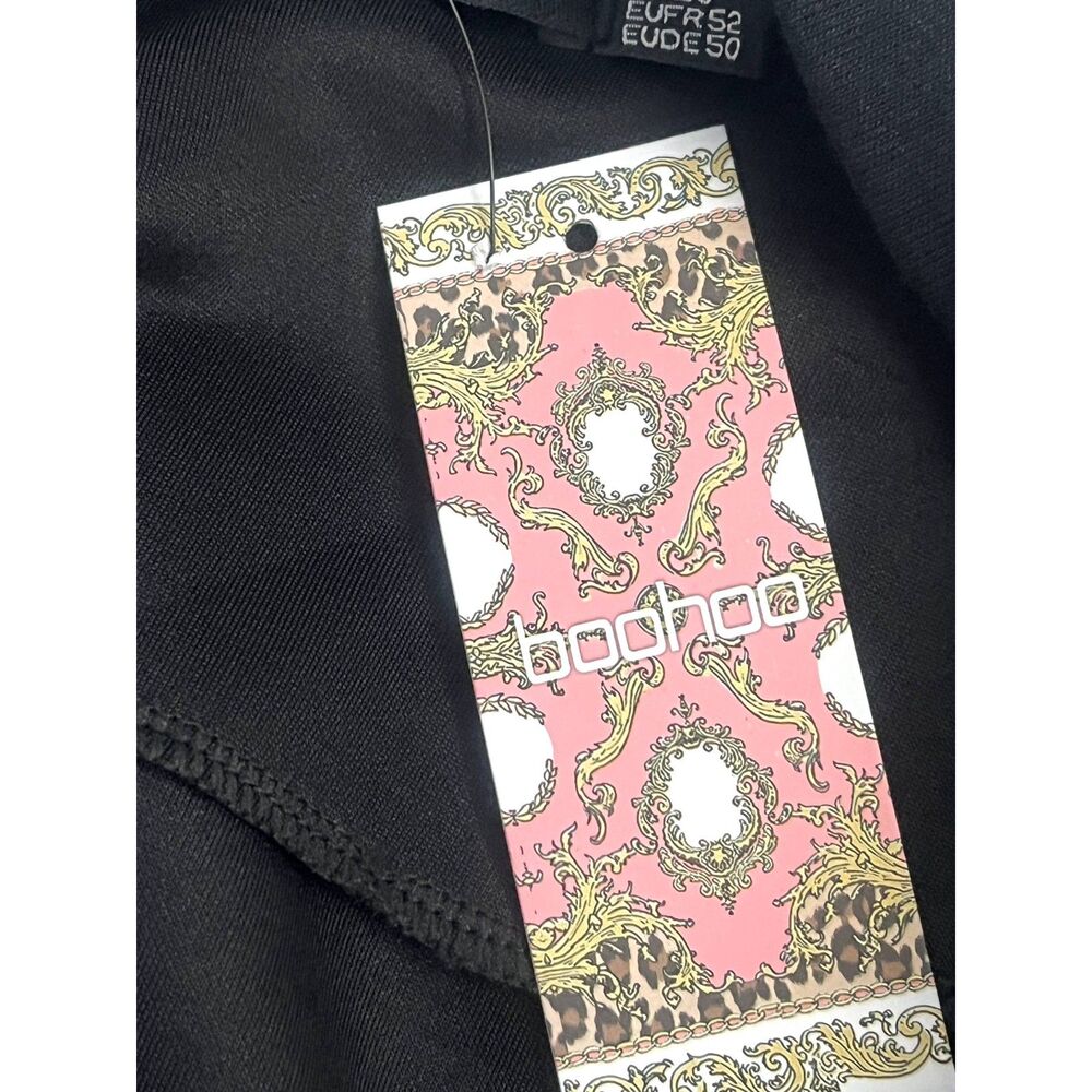 Boohoo NWT Black Full Zip Organza Mesh Sleeve Bomber Black Plus Size 20 Basics - Picture 8 of 12